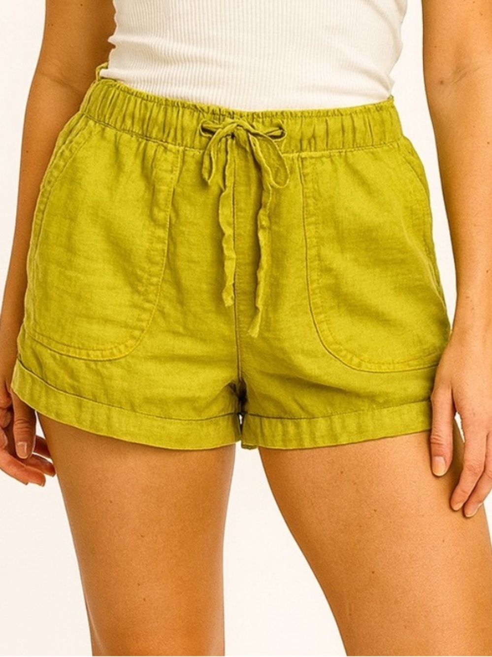 C&C California linen drawstring shorts small